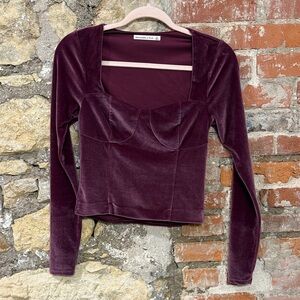 Abercrombie Elegant Velvet Long Sleeve Top